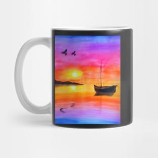 Colorful sunset on the lake Mug